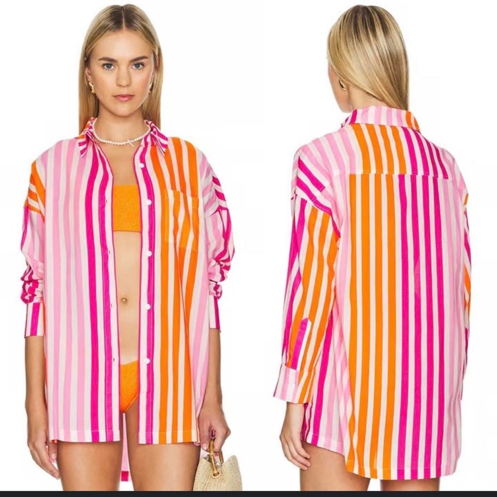 Beach Riot Striped Swim Coverup